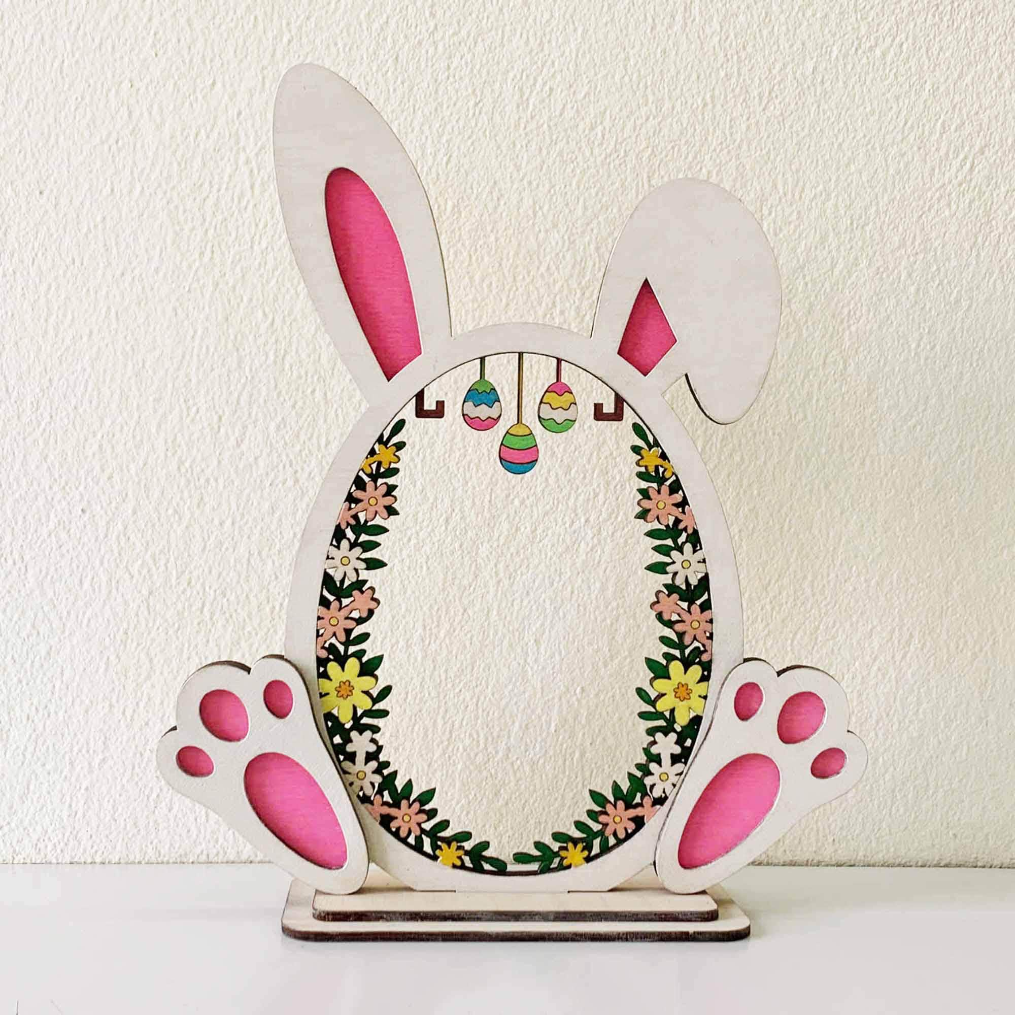 Easter Bunny on Swing Laser Cut File: Easter Day Decoration, Kid Craft ...