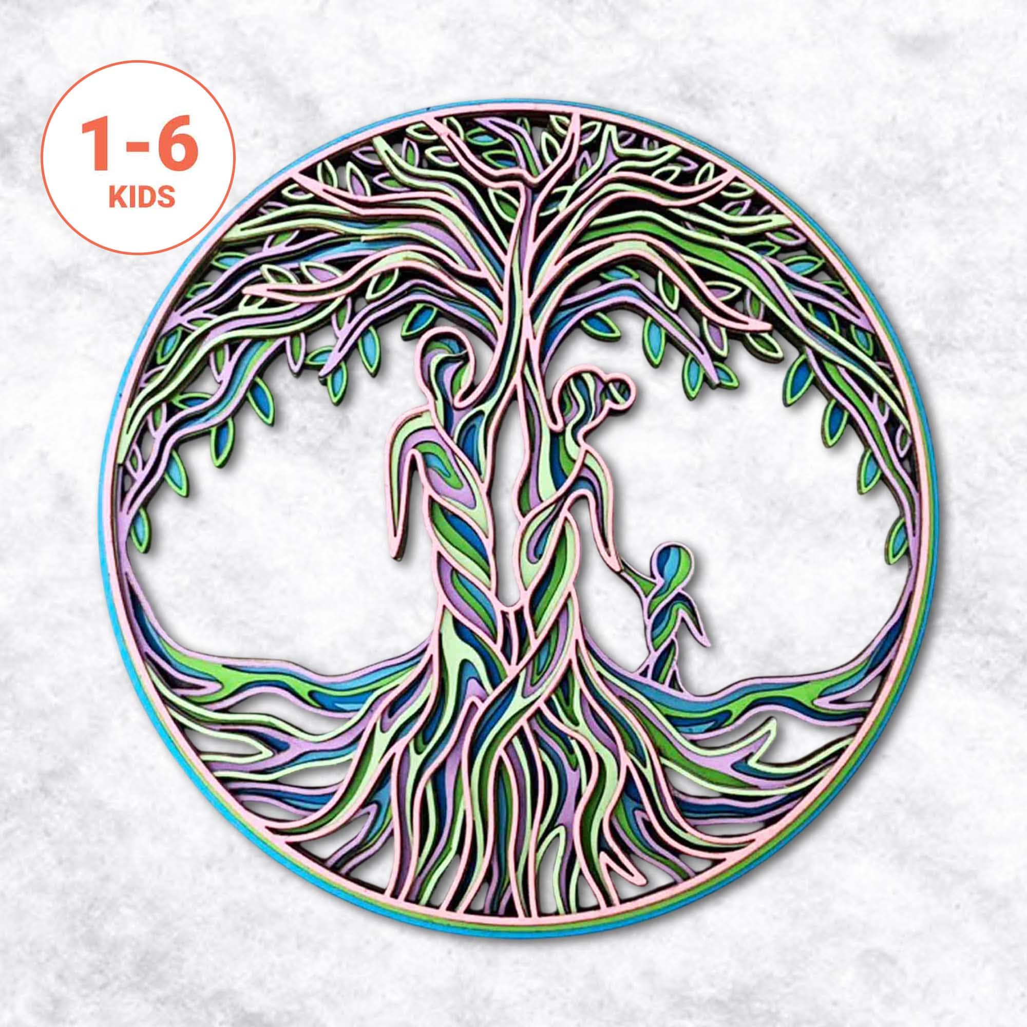 Family Tree of Life 3D Layered SVG Bundle: Laser Cut Wood Gift (digital ...