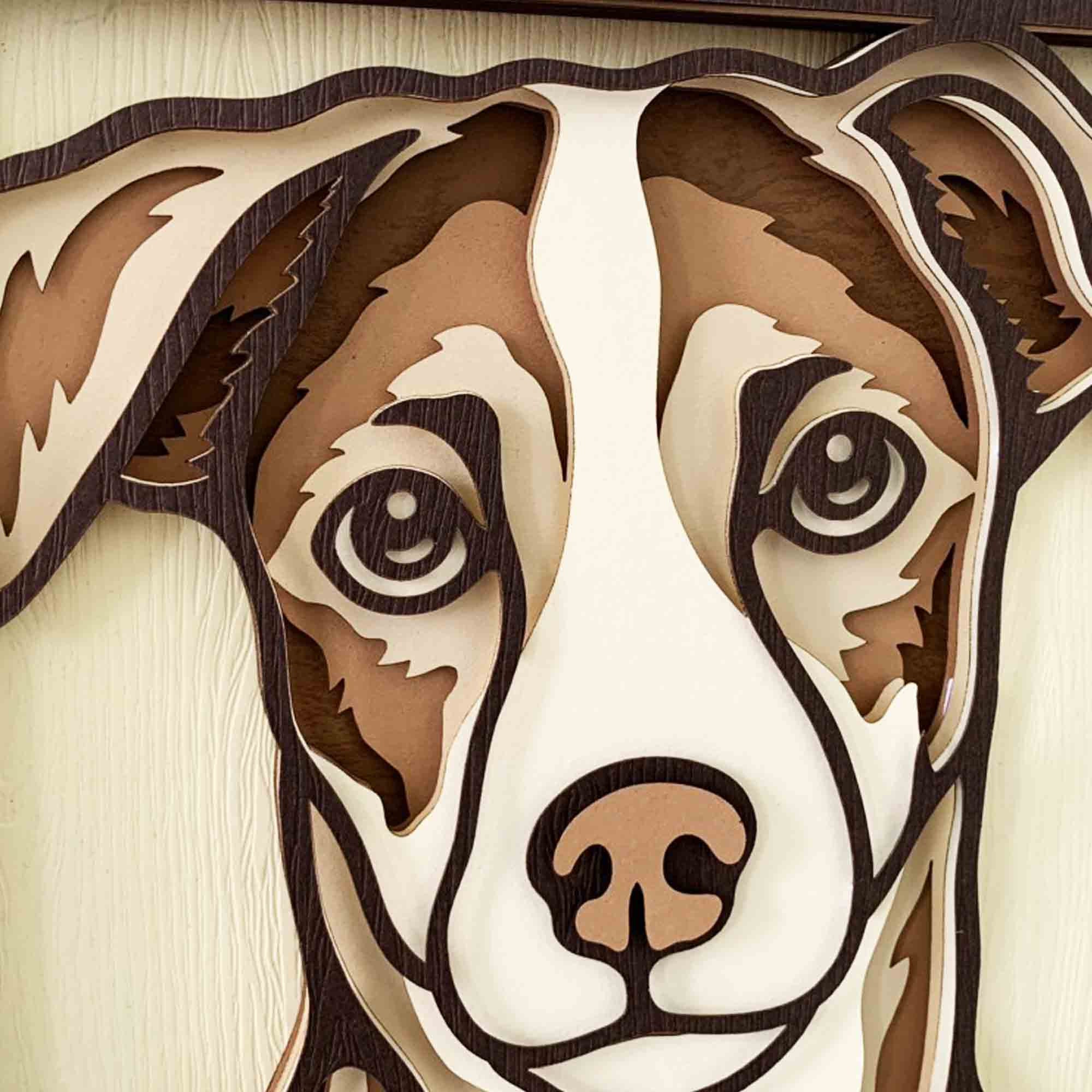 Jack Russell Dog 3D Layered SVG: Laser Cut Dog Wall Art (digital Download)  - Etsy Israel, image size:2000x2000