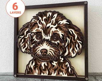 Poodle 3D Laser Cut SVG/ 3D Dog Mandala Wall Art/ 3D Poodle SVG/ Pet Memorial/ 3D Layered Cardstock/ For Laser/ For Cricut/ For Silhouette