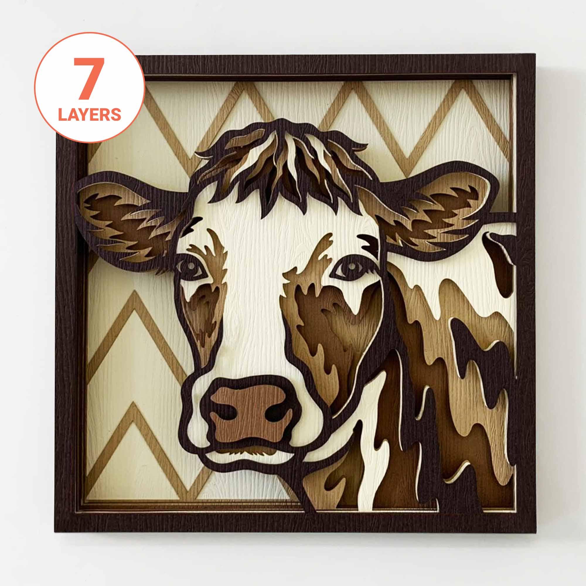 Cow 3D Laser Cut/ Farm Animal SVG For Wood/ 3D Cow Mandala Wall Art/ Farmhouse Decor Laser Art/ For Laser/ For Cricut/ For Silhouette