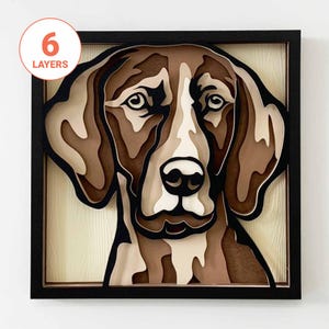 Weimaraner 3D Laser Cut SVG/ Cane Mandala SVG per legno/ 3D Mandala Weimaraner Wall Art/ 3D Layer SVG/ per laser/ per Cricut/ per Silhouette
