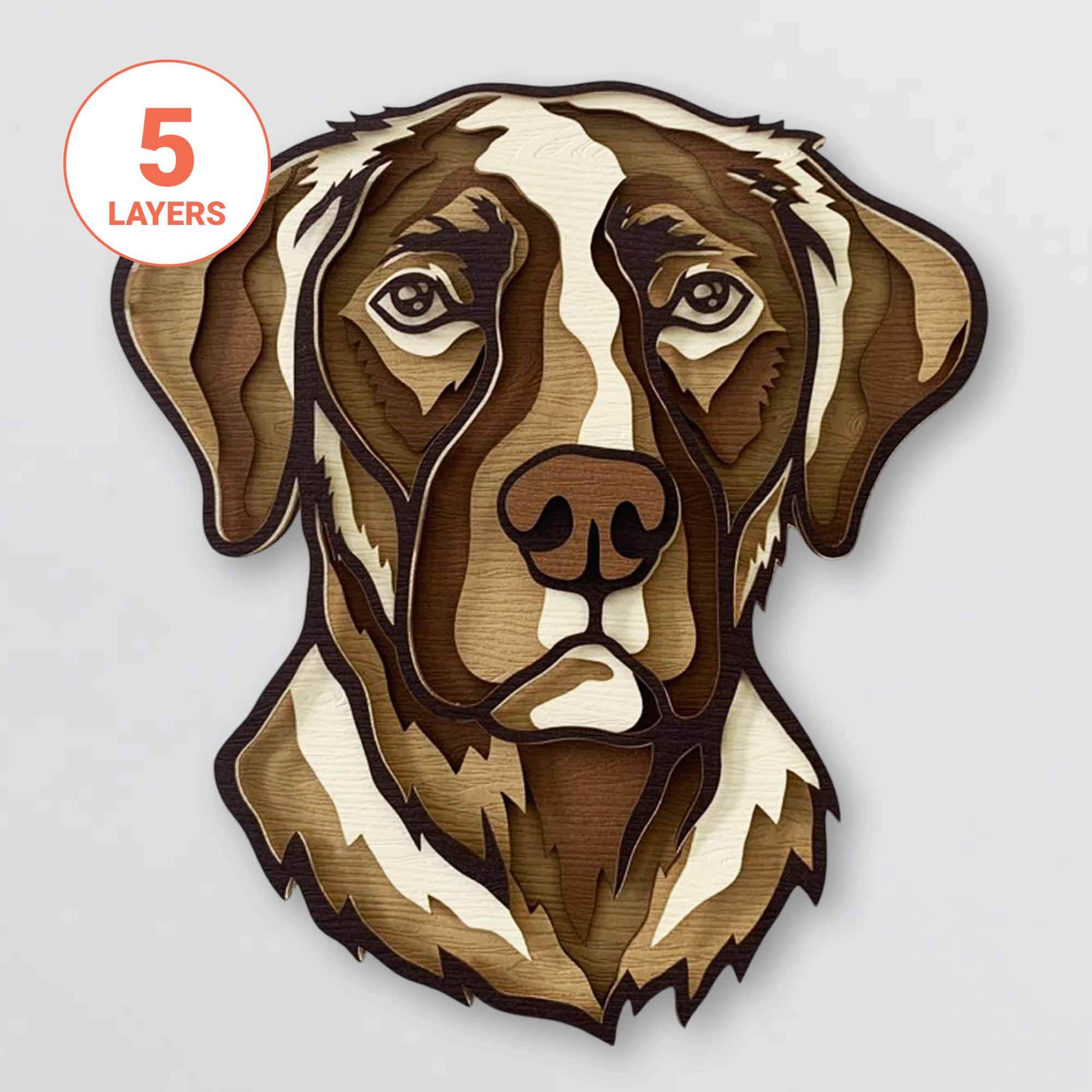 Labrador 3D Laser Cut SVG/ Dog Mandala SVG For Wood/ 3D Mandala Labrador Wall Art/ 3D Layer SVG/ For Laser/ For Cricut/ For Silhouette