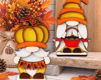 Herbst Zwerge Laser geschnitten SVG, Herbst Thanksgiving Dekor (Digitale Datei)