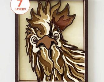 Funny Chicken 3D Laser Cut SVG/ Chicken SVG For Wood/ Chicken Mandala Wall Art/ Farmhouse Wall Decor/ For Laser/ For Cricut/ For Silhouette