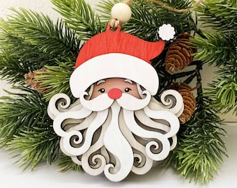 3D Santa Ornament Laser Cut File: Christmas Decoration (Digital Download)