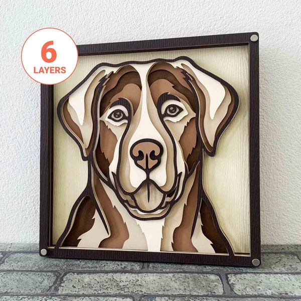 Labrador 3D Laser Cut SVG/ Dog Mandala SVG For Wood/ 3D Mandala Labrador Wall Art/ 3D Layer SVG/ For Laser/ For Cricut/ For Silhouette