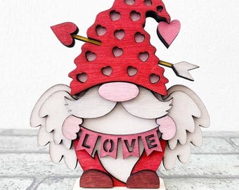 Valentine Cupid Gnome Laser Cut File: 3D Gnome Template (Digital Download)