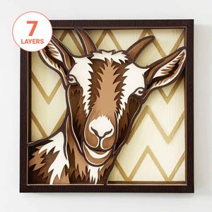 Goat 3D Laser Cut SVG/ Goat SVG For Wood/ 3D Goat Mandala Wall Art/ Farmhouse Wall Art Decor/ For Laser/ For Cricut/ For Silhouette