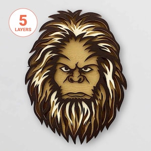 Bigfoot 3D Laser Cut SVG/ Layered Bigfoot For Wood/ 3D Bigfoot Head Mandala Wall Art/ Multilayer SVG/ For Laser/ For Cricut/ For Silhouette