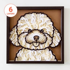 Bichon Frise 3D Laser Cut SVG / 3D Hund Schicht SVG Für Holz / Bichon Hund Mandala Wandkunst / Haustier-Denkmal / Für Laser / Für Cricut / Für Silhouette