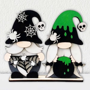 Halloween Gnomes Self Stand Laser Cut SVG/ Spider And Witch Gnome Halloween Decor/ Halloween Gnomes Kid Craft/ File For Glowforge/ For Laser