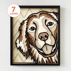Golden Retriever 3D Laser Cut SVG/ Cane 3D Strato SVG per Legno/ Cane che Sbircia 3D Arte Murale/ Commemorativo per Animali/ Per Laser/ Per Cricut/ Per Silhouette
