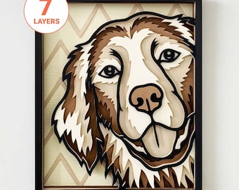Golden Retriever SVG Laser Cut File | Smiling Dog Portrait | Glowforge ...