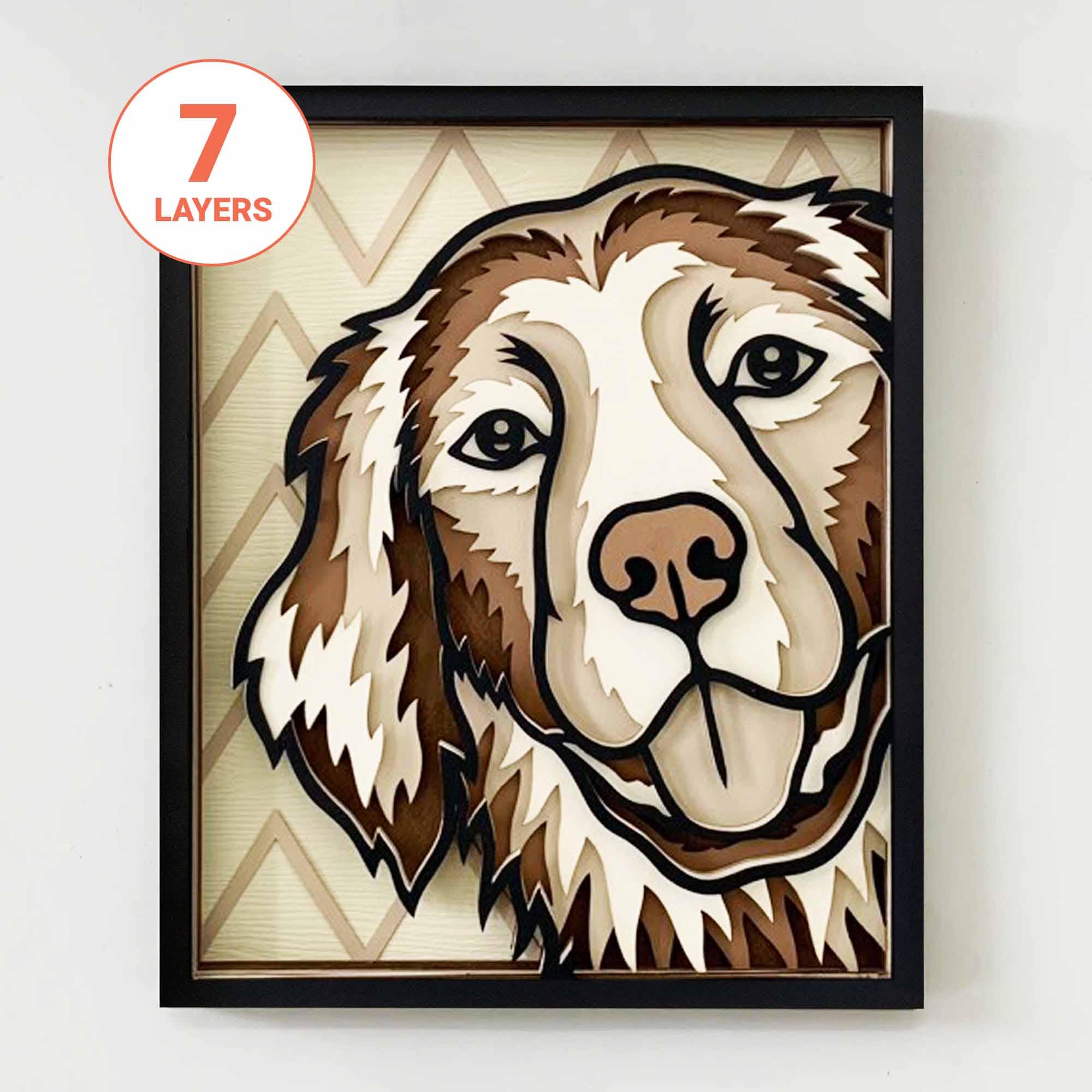 Golden Retriever 3D Layered SVG, Dog Wall Art (digital File) - Etsy
