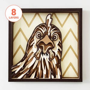Poule 3D découpé au Laser SVG / drôle de poulet SVG pour bois / art mural mandala poulet / décoration murale ferme / pour laser / pour Cricut / pour Silhouette