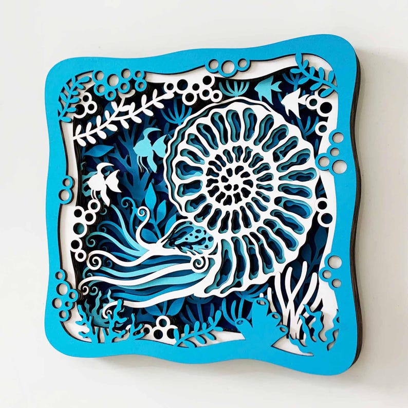 Sea Creature 3D SVG Bundle: Layered Ocean Mandala Art (digital Download ...