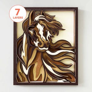 Paard 3D lasergesneden SVG/paard SVG voor hout/3D paard mandala kunst aan de muur/boerderij muur kunst decor/voor laser/voor Cricut/voor silhouet