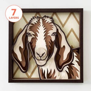 Chèvre 3D découpé au laser SVG / chèvre SVG pour bois / 3D art mural mandala de chèvre / Art déco mural ferme / pour laser / pour Cricut / pour Silhouette