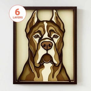 Cane Corso 3D découpé au laser SVG/ SVG calque 3D chien pour bois/ Art mural mandala 3D Cane Corso/ mémorial pour animaux de compagnie/ pour laser/ pour Cricut/ pour Silhouette