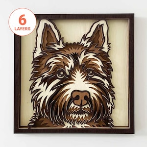 Westie 3D Laser Cut SVG/ 3D Dog Layer SVG/ 3D West Highland Terrier Mandala Wall Art/ Pet Memorial/ For Laser/ For Cricut/ For Silhouette