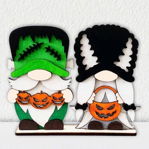Frankenstein Gnomes Self Stand Laser Cut SVG/ Halloween Gnome/ Cute Gnome Halloween Decor/ Gnomes Kid Craft/ File For Glowforge/ For Laser