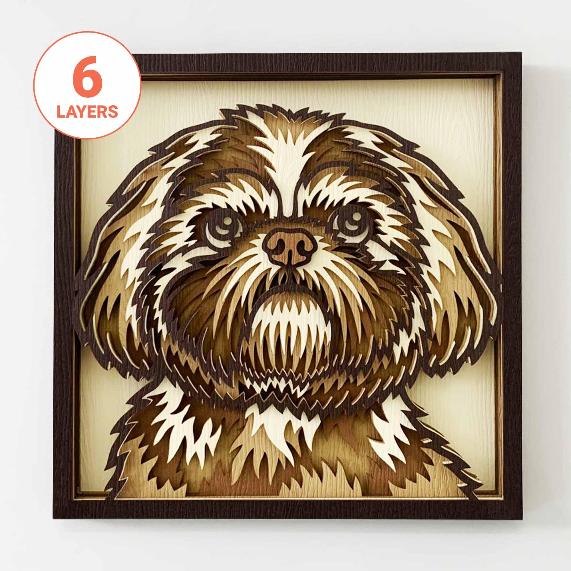 Shih Tzu 3D Layered SVG: Laser Cut Dog Wall Art (digital Download