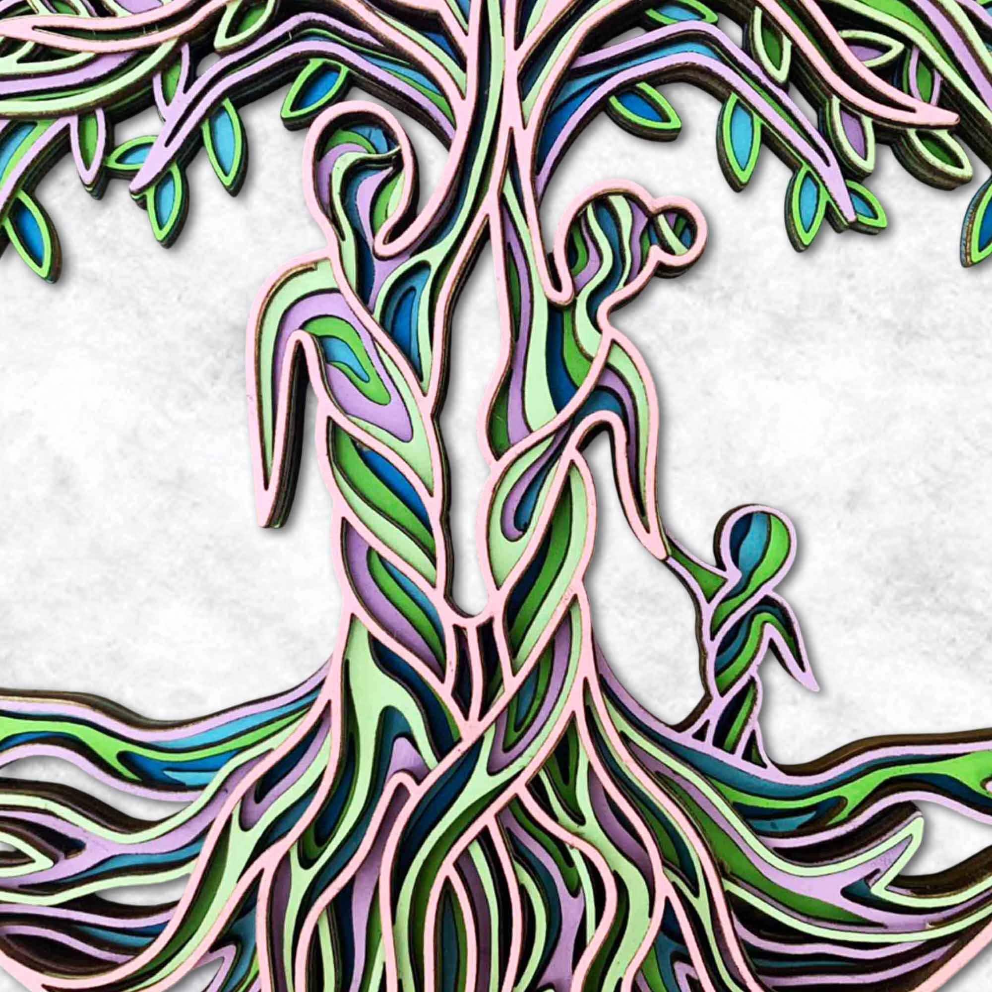Family Tree of Life 3D Layered SVG Bundle: Laser Cut Wood Gift (digital ...