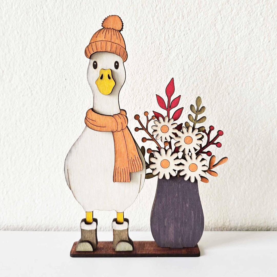 Fall Goose and Flower Vase Laser Cut File (SVG, PDF, DXF) - Etsy