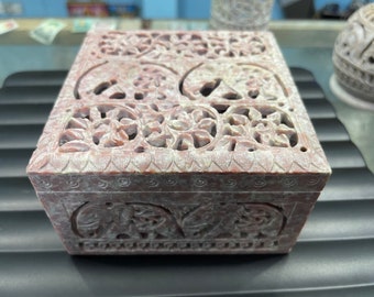 Marble multipurpose box, handmade marble box, handmade jewelry box, candy box, vintage storage container, finely designed box