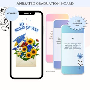 carte électronique de remise des diplômes animée avec son | Carte électronique téléchargeable | Carte numérique | Carte à téléchargement immédiat | Cadeau pour elle | Carte de remise des diplômes numérique