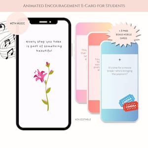Tarjeta electrónica de apoyo emocional / Tarjeta electrónica animada / Tarjeta electrónica de ánimo para estudiantes / Tarjeta electrónica de apoyo emocional / MP4 / Regalo para ella / Inspirador