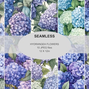 Hydrangea Seamless Pattern, Hydrangea Flowers Repeating Patterns, Tumbler Wraps Floral Pattern, Purple Flowers Digital Pattern, Background