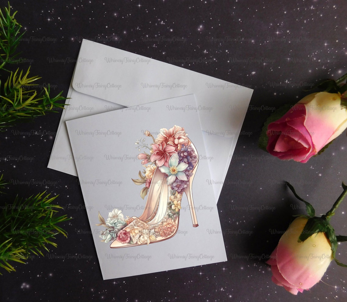 8 Wedding Shoes Clipart PNG Watercolor Shoes Floral Shoes Etsy