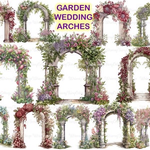 Garten Hochzeit Bogen Clipart transparent, floralen Laube Clip Art, Braut Kartengestaltung Elemente, Gartendekoration Journaling PNG