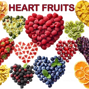 Coração Fruta PNG Clipart Transparente, Frutas Saudáveis em Cartões em Forma de Coração, Frutas em Forma de Coração PNG, Dia dos Namorados Frutas PNG Logo