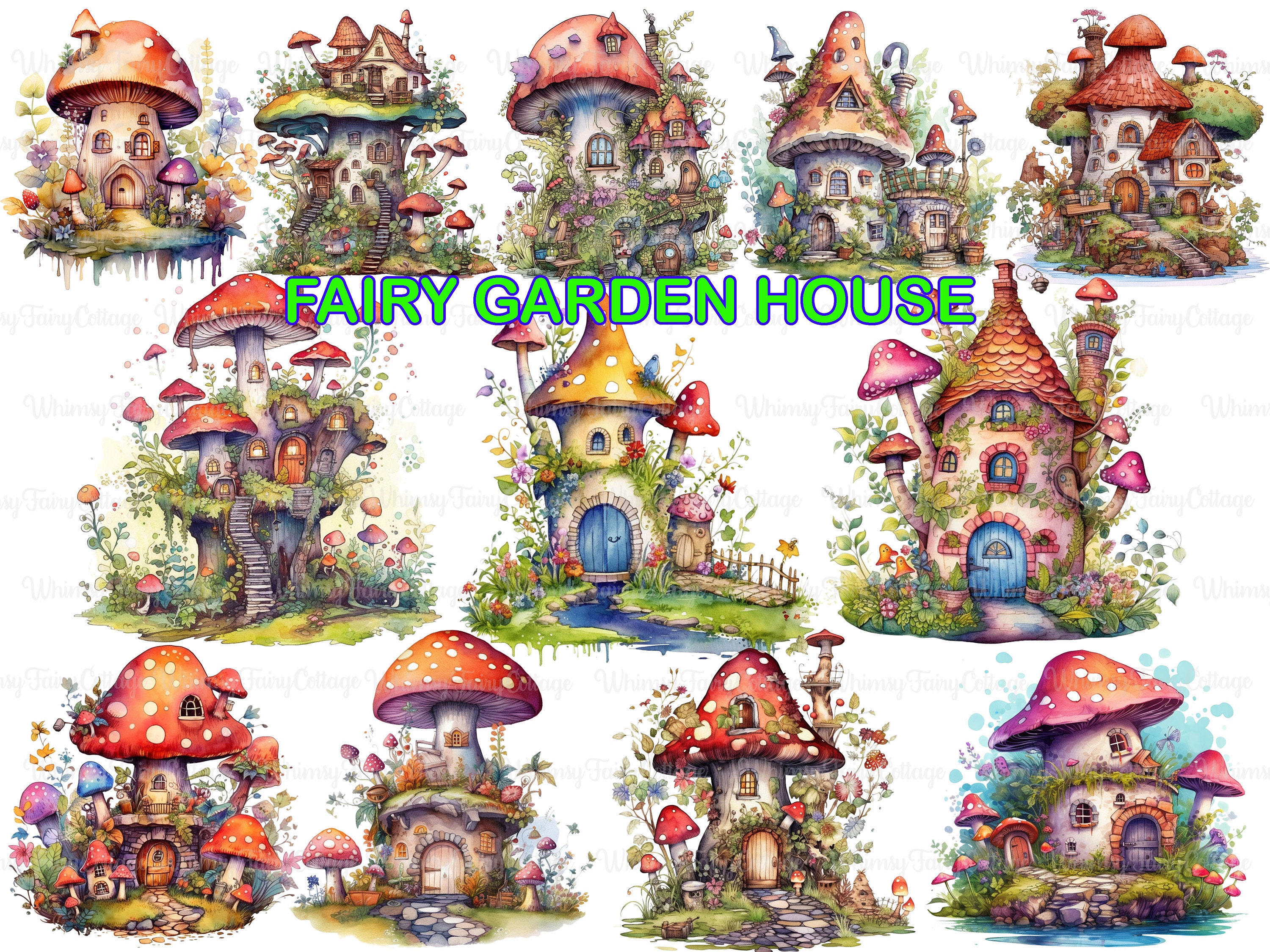 Fairy Garden Mushroom House Clipart PNG Transparent, Fairytale Mushroom ...
