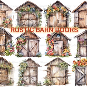 Rustikale Scheunentür PNG transparente Clipart, beunruhigte Scheunentüren PNG Kartenherstellung Gartenelemente Scrapbook Hintergrund Journaling Craft Borders
