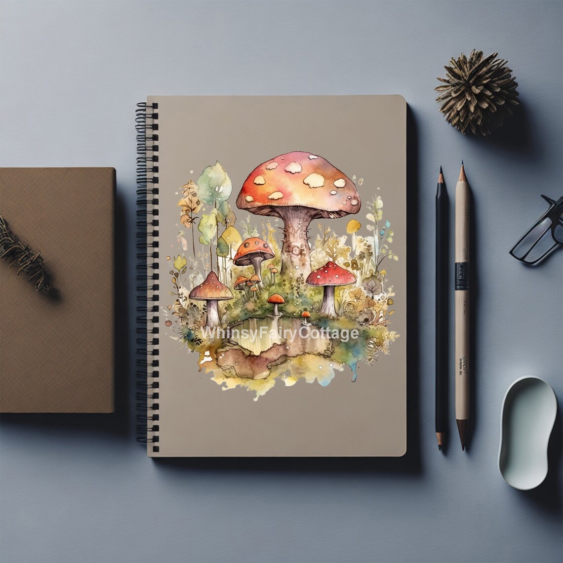 5 Magical Mushroom Forest Clipart PNG Transparent Digital Etsy