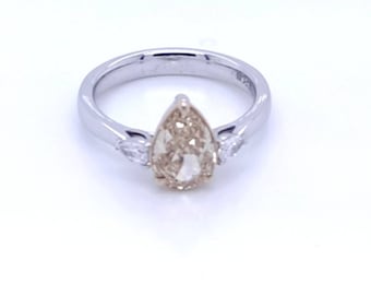 GIA Certified Fancy Orangy Yellow Diamond Finger Ring