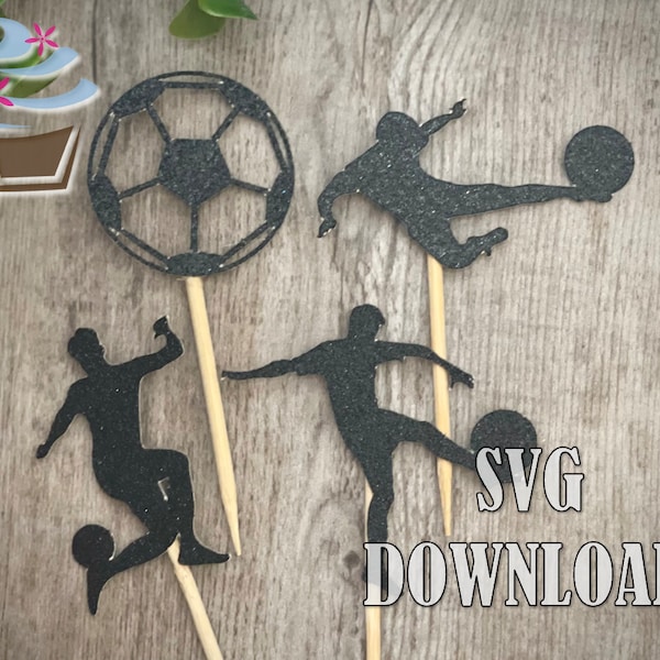 Soccer Cupcake Topper Silhoutte SVG Download