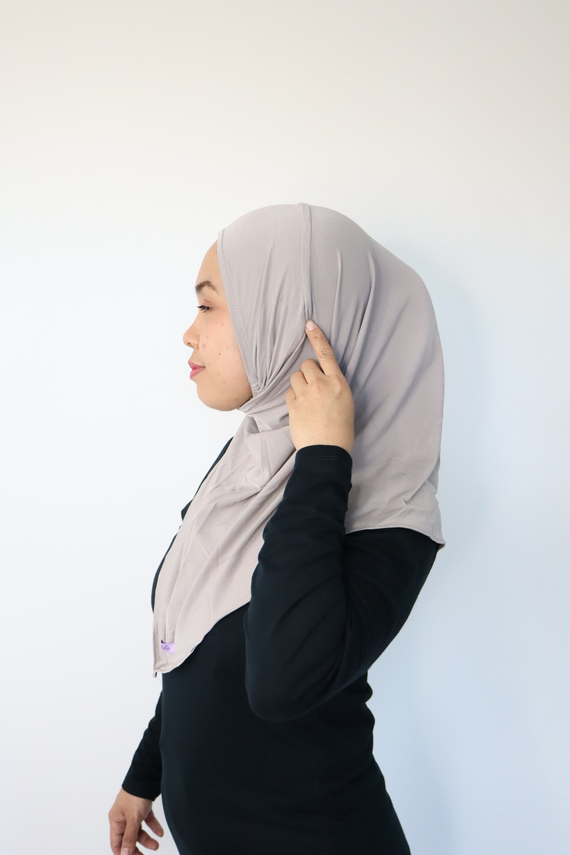 Women's Bucket Hats Muslim Hijab Undercap With Ear Hole Underscarf Inner Cap Jersey Hijabs Bonnet Caps Turban Cap Ear Cut Outs Headphones Hats Blue Women