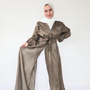 satin slip dress abaya Premium Black Satin Inner Slip Dress