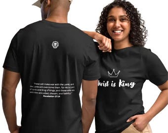 Christ Is King T-shirt, Jesus T-shirt, Christian Apparel, Faith Tee, Bible Verse Tee, Christian Tee, Faith Apparel, Faith T-shirt,