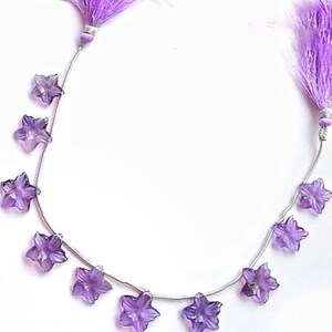 Beautiful Natural Amethyst  Flower carved, Gemstone beads , size :- 16x16 to 14x14mm ,10piece beads for jewelry making ..