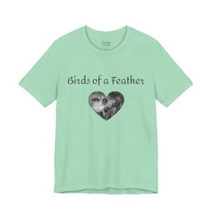 Birds of a Feather Heart Graphic Tee, Two Doves Romantic Double Sided Couple Shirt