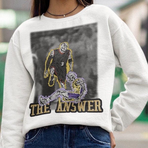 Allen Iverson Sweatshirt, Allen Iverson Stepover Pullover, NBA inspiriert Grafik Sweatshirt, Basketball Skelett Sweatshirt, Geschenk für NBA Fan