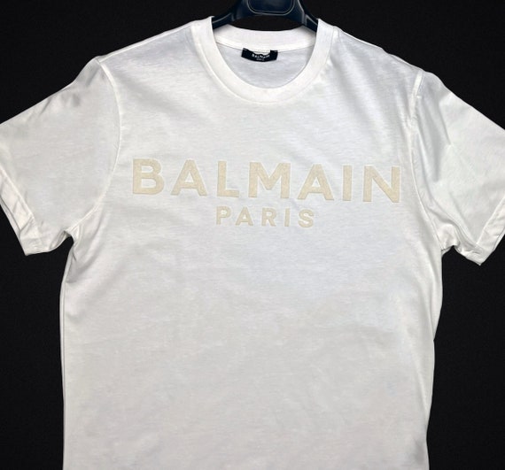 balmain white t shirt mens