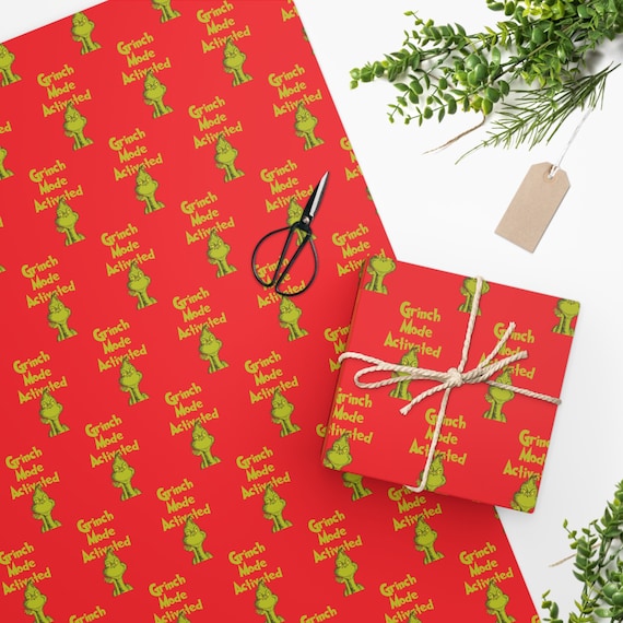 Grinch Geschenkpapier, Deluxe Weihnachtsgeschenkpapier, Grinch Geschenkpapier, Grinch Geschenkpapier, Grinch Modus aktiviert