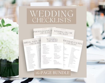 Wedding Planning Checklist: 16-Page Bridal Organizer (Digital Download)